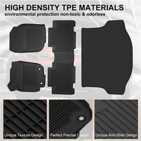 img 2 attached to 🚗 Premium All-Weather Floor Mats & Cargo Mat Set for Toyota RAV4 - 2013-2018 Compatible Accessories, TPE Slush Liners, Non-Hybrid, Black
