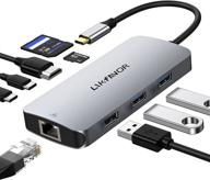 🔌 likfavor 9-in-1 usb c hub: multiport adapter with 3 usb ports, 4k hdmi, pd charging, ethernet, sd/tf card reader - compatible with macbook and type c laptops logo