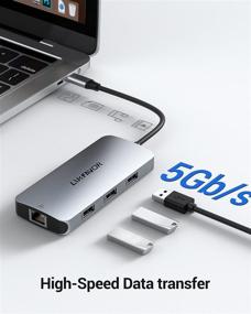 img 1 attached to 🔌 LIKFAVOR 9-in-1 USB C Hub: Multiport Adapter with 3 USB Ports, 4K HDMI, PD Charging, Ethernet, SD/TF Card Reader - Compatible with MacBook and Type C Laptops