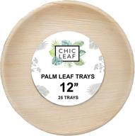 chic leaf palm leaf trays: eco-friendly disposable serving tray (25 pc) logo