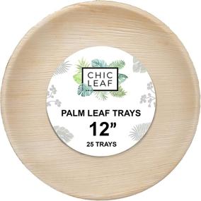 img 4 attached to Chic Leaf Palm Leaf Trays: Eco-friendly Disposable Serving Tray (25 Pc)