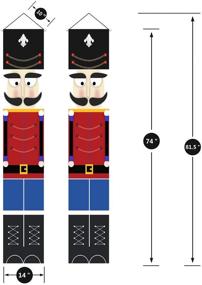 img 1 attached to 🎅 Life Size Nutcracker Christmas Decorations: Outdoor Xmas Decor for Front Door Porch & Garden - Including Soldier Model Banners for Outdoor & Indoor Festive Display
