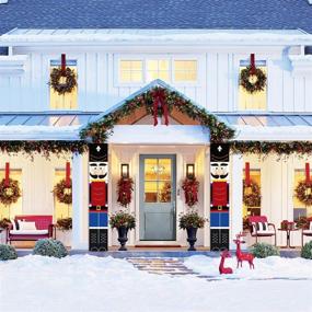 img 2 attached to 🎅 Life Size Nutcracker Christmas Decorations: Outdoor Xmas Decor for Front Door Porch & Garden - Including Soldier Model Banners for Outdoor & Indoor Festive Display