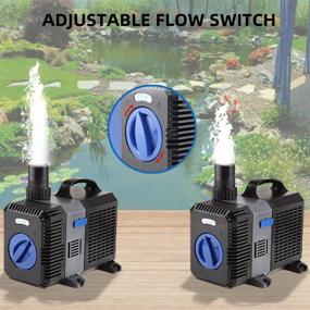 img 2 attached to 🐠 EXTRAUP 2100GPH Electric Adjustable Flow Submersible Fountain Pond Filter Silent Pump for Fish Pet Aquarium Tank Waterfall Koi Salt Clear Water