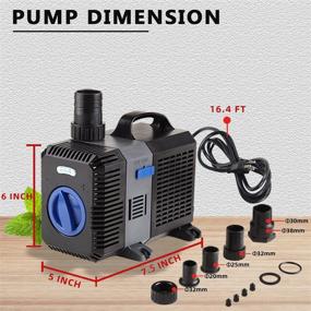 img 3 attached to 🐠 EXTRAUP 2100GPH Electric Adjustable Flow Submersible Fountain Pond Filter Silent Pump for Fish Pet Aquarium Tank Waterfall Koi Salt Clear Water