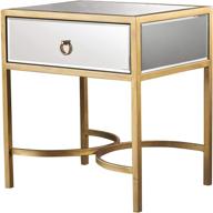 🪞 christopher knight home siryen modern mirror side table with gold iron accents - clear/gold, stylish and contemporary furniture piece logo