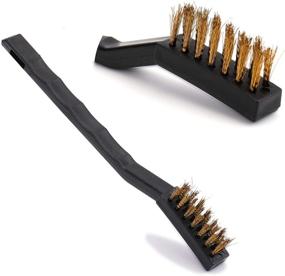 img 3 attached to 🧹 Suwimut 30 Piece Wire Brush Set: Curved Handle Masonry Brush for Efficiently Cleaning Welding Slag, Stain and Rust (Brass and Stainless Steel)