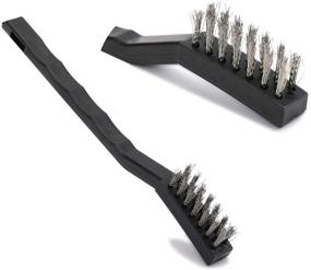 img 2 attached to 🧹 Suwimut 30 Piece Wire Brush Set: Curved Handle Masonry Brush for Efficiently Cleaning Welding Slag, Stain and Rust (Brass and Stainless Steel)