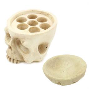 img 2 attached to 💀 Tattoo Ink Cup Holder Stand, CINRA 7-Hole Skull Design Resin Pigment Cap Cup Holder for Permanent Makeup Tattoo Supplies and Accessories
