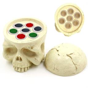 img 4 attached to 💀 Tattoo Ink Cup Holder Stand, CINRA 7-Hole Skull Design Resin Pigment Cap Cup Holder for Permanent Makeup Tattoo Supplies and Accessories