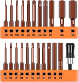 img 4 attached to 🔧 High-Quality HORUSDY 23-Piece Hex Head Allen Wrench Drill Bit Set, S2 Steel, Metric & SAE Hex Bit Set, 2.3" Long - Efficient and Versatile Tool for Precision DIY Projects