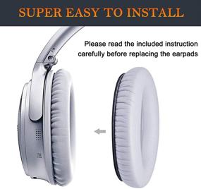 img 1 attached to 🎧 Серебристые заменяемые подушечки для ушей для наушников Bose QuietComfort 35 (QC35) и QuietComfort 35 II (QC35 II) - профессиональные амбушюры