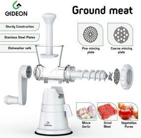 img 3 attached to 🔪 Gideon Hand Crank Manual Meat Grinder | Heavy Duty Stainless Steel Blades | Powerful Suction Base | Easy Grinding for Meat, Vegetables, Garlic, Fruits, and More