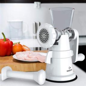 img 1 attached to 🔪 Gideon Hand Crank Manual Meat Grinder | Heavy Duty Stainless Steel Blades | Powerful Suction Base | Easy Grinding for Meat, Vegetables, Garlic, Fruits, and More