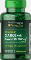 🥥 puritan's pride myoleptin cla 1000 with coconut oil softgels - enhance your wellness with a natural boost logo