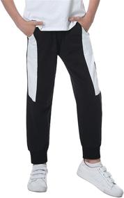 img 1 attached to 👖 Sykooria Striped Drawstring Sweatpants: Stylish Boys' Clothing in Elastic Waist Pants