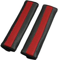 enhance car comfort with uxcell universal car detachable seat belt strap shoulder pad - red black (2pcs) logo