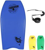 🏄 aquarm bodyboard with wrist leash, 33-inch/37-inch/42-inch lightweight body board with eps core and high-speed slick bottom surface, ideal surfing experience for children, teenagers, and adults logo