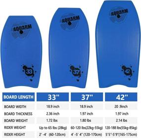 img 1 attached to 🏄 AQUARM Bodyboard with Wrist Leash, 33-inch/37-inch/42-inch Lightweight Body Board with EPS Core and High-Speed Slick Bottom Surface, Ideal Surfing Experience for Children, Teenagers, and Adults