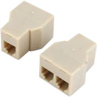 🔌 uxcell 2 pcs rj11 6p4c female telephone modular splitter joiner with 1 to 2 ports logo