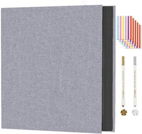 img 4 attached to Deluxe DIY Scrapbook Photo Album: 10x10 Inch Hardcover with 80 Blank Black Pages for Weddings, Travel, Anniversaries & Family Guest Book