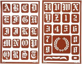 img 4 attached to ✂️ Armour Etch Over N Over Stencil: 1-Inch High Alphabet, 2 Pages - Perfect for Crafts, Glass Etching & DIY Projects!