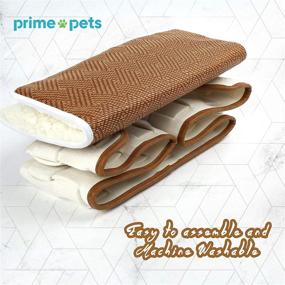 img 1 attached to 🐱 PrimePets 16" Indoor Cat Bed with Reversible Mat - Anti Slip, Washable Sleeping Bed for Small Breed Dogs, Cats & Animals - Square