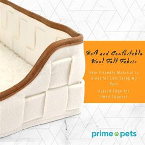 img 2 attached to 🐱 PrimePets 16" Indoor Cat Bed with Reversible Mat - Anti Slip, Washable Sleeping Bed for Small Breed Dogs, Cats & Animals - Square