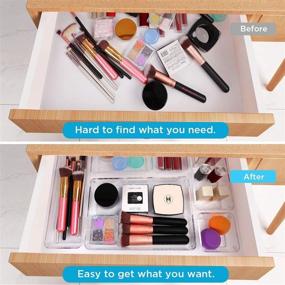 img 1 attached to 🗄 Efficient Storage Solution: Kootek 32-Piece Modular Drawer Organizer with Customizable Layout for Makeup, Accessories, and More