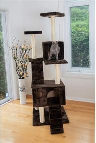 img 1 attached to 🐱 Premium and Sturdy GleePet GP78700623 Cat Tree with Ramp, 70-Inch, Coffee Brown - Perfect for Your Feline Friend's Ultimate Playtime