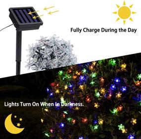 img 2 attached to 🌼 Multicolor Solar Flower String Lights - 2 Pack 23ft 50LED Solar Fairy Flower Lights for Patio, Garden, Tree, Fence, Christmas, Party, Holiday Decorations - Solpex Blossom String Lights