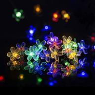 🌼 multicolor solar flower string lights - 2 pack 23ft 50led solar fairy flower lights for patio, garden, tree, fence, christmas, party, holiday decorations - solpex blossom string lights логотип