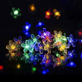 img 4 attached to 🌼 Multicolor Solar Flower String Lights - 2 Pack 23ft 50LED Solar Fairy Flower Lights for Patio, Garden, Tree, Fence, Christmas, Party, Holiday Decorations - Solpex Blossom String Lights