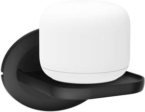 img 1 attached to 📻 Настенная полка-держатель для Sonos One (Gen 2) и Google Nest Mini - Оптимизирована для звука, Google Nest WiFi - Выдерживает до 15 фунтов - Черный