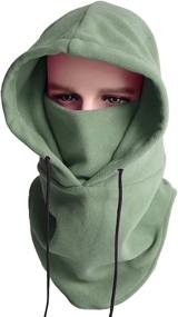 img 4 attached to Winter Beanie for Men: Balaclava Ski Face Mask, Fleece Neck Gaiter for Dust & Wind Protection!