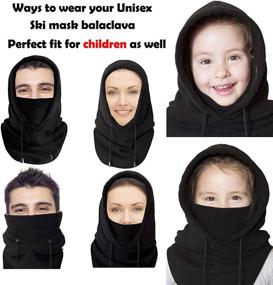 img 2 attached to Winter Beanie for Men: Balaclava Ski Face Mask, Fleece Neck Gaiter for Dust & Wind Protection!