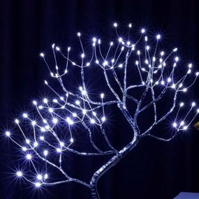 img 1 attached to 🎄 Enchanting Christmas Fairy Tree Lamp: Multi-functional Sound Reflecting Battery/USB Tree Lights for Indoor Decor (White)