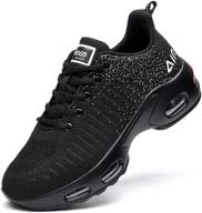 👟 breathable all black women's athletic shoes: qauppe lightweight sneakers logo