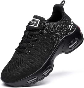 img 4 attached to 👟 Breathable All Black Women's Athletic Shoes: QAUPPE Lightweight Sneakers