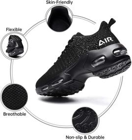 img 2 attached to 👟 Breathable All Black Women's Athletic Shoes: QAUPPE Lightweight Sneakers