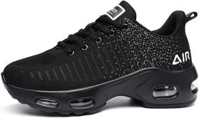 img 3 attached to 👟 Breathable All Black Women's Athletic Shoes: QAUPPE Lightweight Sneakers