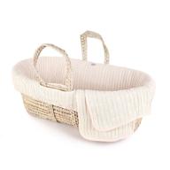 🐸 natural tadpoles cable knit moses basket and bedding set: stylish comfort for your baby logo