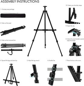 img 1 attached to 🎨 Artify 67-inch Double Tier Easel Stand: Adjustable Height 22-67”, 3-in-1 for Painting and Display. Includes Carrying Bag & Spare Parts - 1PACK