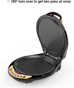 img 3 attached to Liven Electric Baking Pan LR-A434: Non-Stick Griddle Skillet with Detachable Upper and Lower Grill Pans - Easy to Clean, Khaki Finish