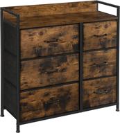 📦 songmics 6-drawer dresser and storage chest with fabric drawers, metal frame and handles, rustic brown/black ults123b01 logo