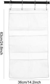 img 2 attached to Space-Saving Hanging Mesh Shower Caddy Organizer with 6 Pockets, Hanging Fabric Storage Bag for Shower Curtain Rod/Liner Hooks, Bathroom Door Hanger, Ideal for Dorms, RVs, and Kids Bath Toy Organization, Includes 4 Rings