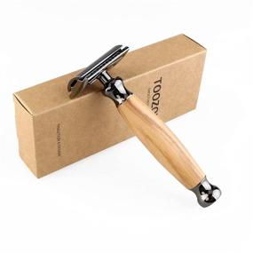 img 1 attached to 🪒 Superior Quality TOOZOR Wooden Handle Safety Razor - Double Edge Razor for a Flawless Shave (BLACK)