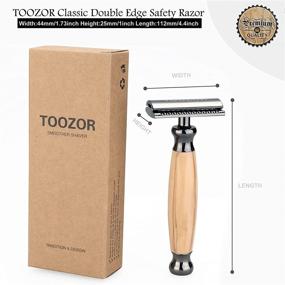 img 3 attached to 🪒 Superior Quality TOOZOR Wooden Handle Safety Razor - Double Edge Razor for a Flawless Shave (BLACK)