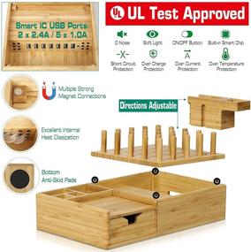 img 2 attached to 🔌 Bamboo Charging Station Organizer with 7 USB Ports - Darfoo Wood Dock Compatible with iPhone, AirPods Pro, iWatch, and Tablet