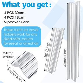 img 3 attached to 🛋️ Sofa Slipcover Tucks - Couch Cover Grips for Sectional Couches, Sofa Armchairs, and Pet Owners (8 Pieces, 12 Inch and 7 Inch)